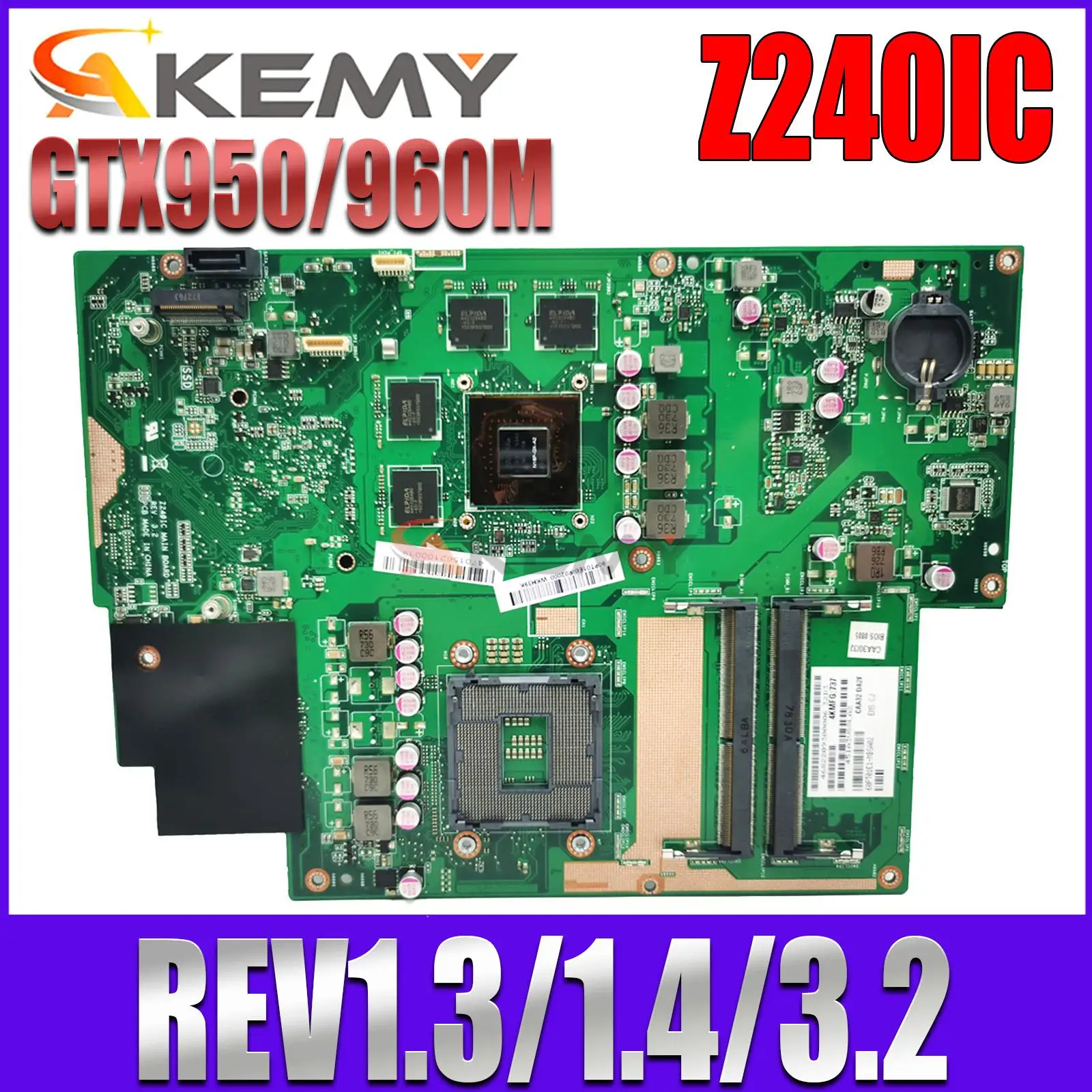 Z240IC GTX950M/GTX960M REV1.3/1.4/3.2 Alaplap Az ASUS Zen AiO Pro Z240IC Z240I Z240ICG Z240ICGK Laptop Alaplap Kép 0
