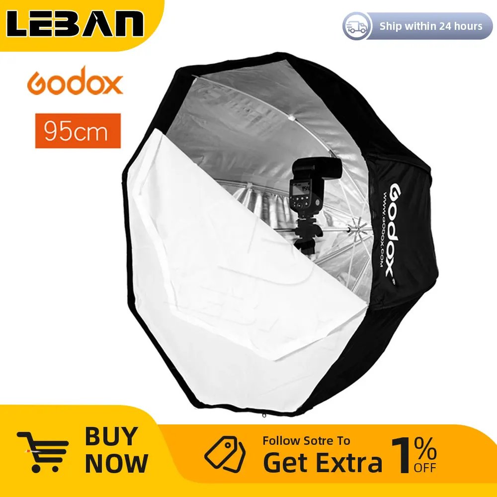 Godox Hordozható vezetékhossza legfeljebb 95 cm lehet / 37.5 az Esernyő Fotó Softbox Reflektor Flash Speedlight Kép 0
