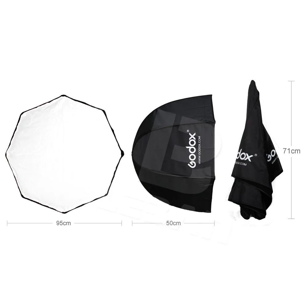 Godox Hordozható vezetékhossza legfeljebb 95 cm lehet / 37.5 az Esernyő Fotó Softbox Reflektor Flash Speedlight Kép 2
