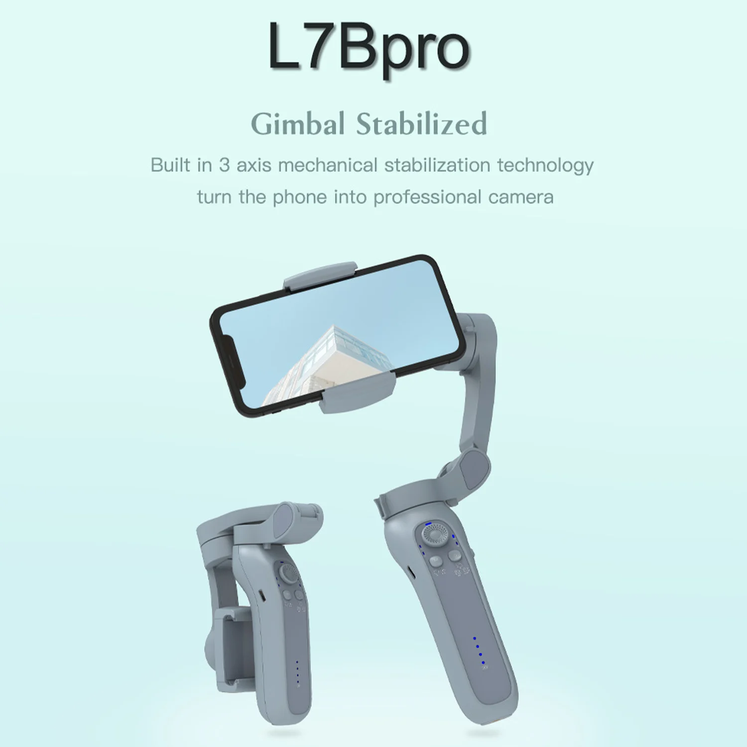 L7B Pro 3-Tengelyes Telefon Stabilizátor Zsebében Kézi Gimbal arckövetés Elismerés Mobiltelefon Anti-Shake Egy-Gombos Kapcsoló Új Kép 1