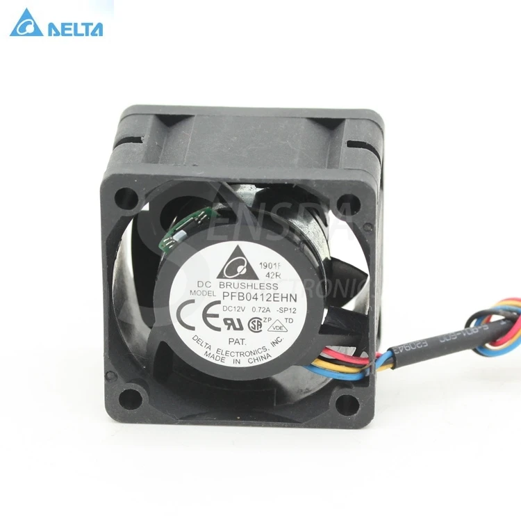a delta PFB0412EHN 4028 40mm 4cm 12V 0.72 EGY 4 -pin pwm ipari kiszolgáló inverter hűtő ventilátor Kép 0