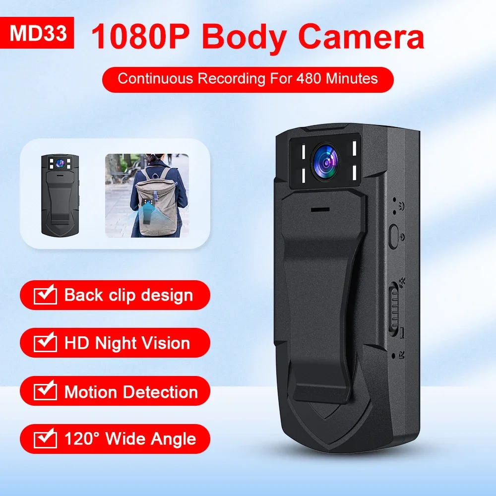 Vissza a Klip Design Mini Kamera 1080P Micro Kamera HD éjjellátó Légi Sport Okos DV Hang Kamerák mozgásérzékelés Kép 0