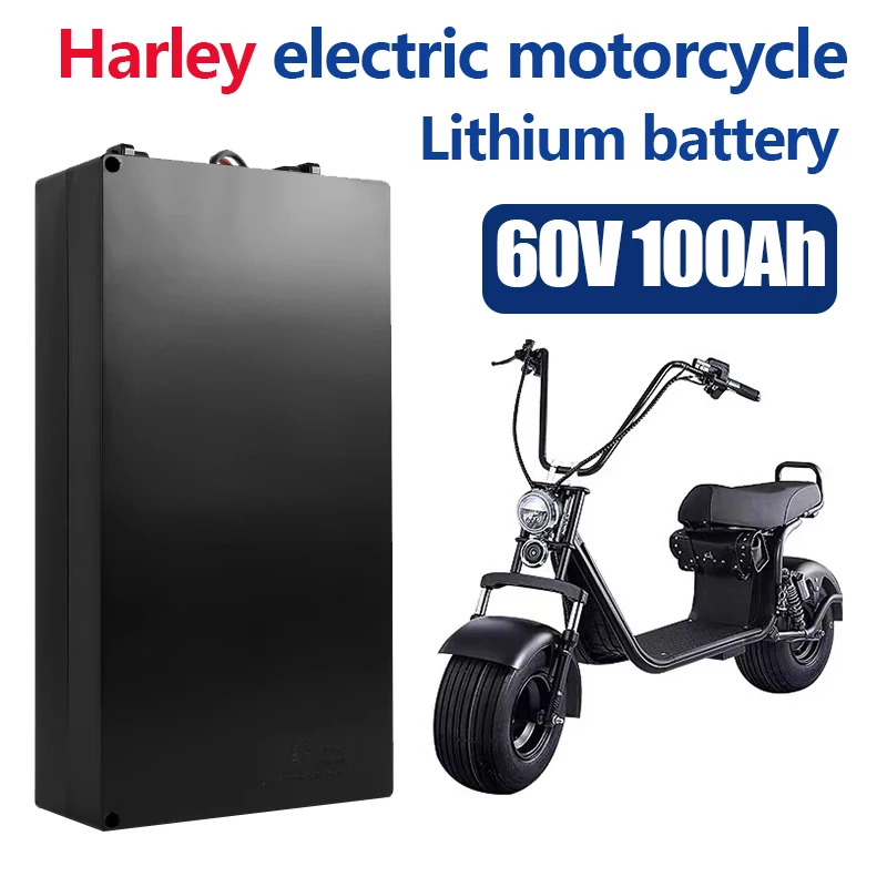 Harley Elektromos Autó Lítium Akkumulátor, Vízálló 18650 Akku 60V 100Ah Két Kerék Összecsukható Citycoco Elektromos Robogó Kerékpár Kép 0