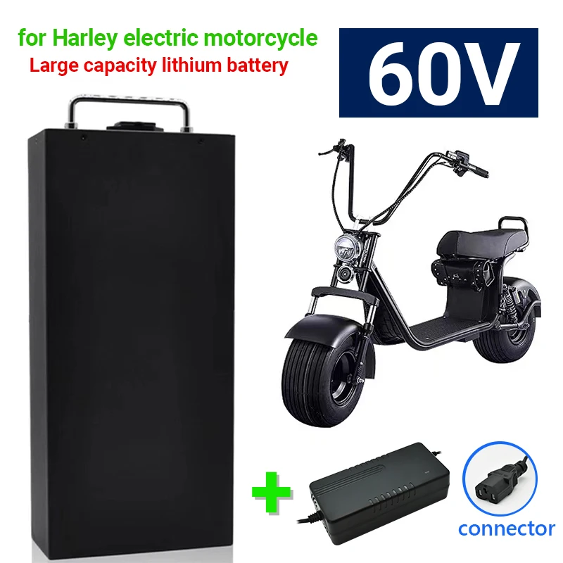 Harley Elektromos Autó Lítium Akkumulátor, Vízálló 18650 Akku 60V 100Ah Két Kerék Összecsukható Citycoco Elektromos Robogó Kerékpár Kép 1