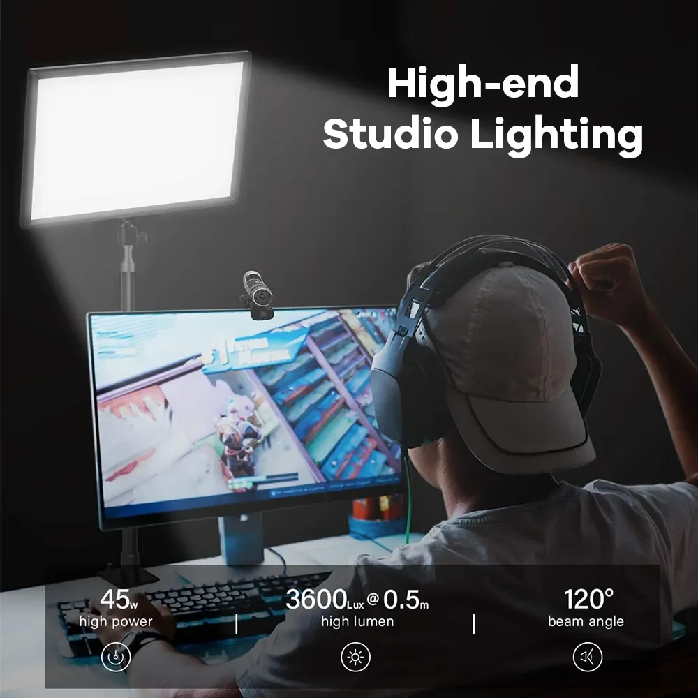 hüvelykes LED Videó Fény Panel Töltse Lámpa Állvány Távirányító Szabályozható 3200k-6000k Fotózás Világítás Fotó Stúdió Kép 2