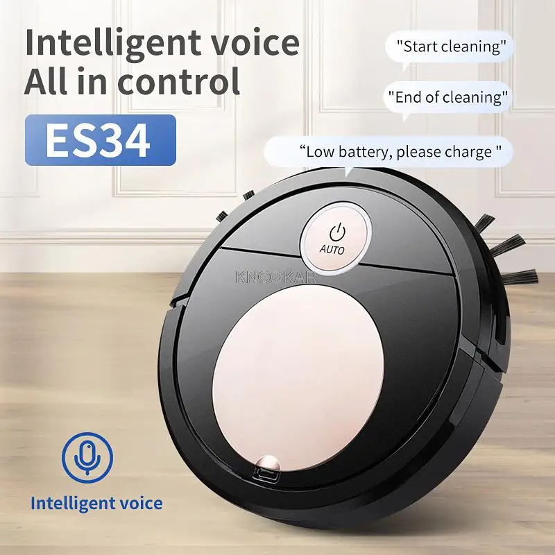 ES34 Haza Intelligens Elsöprő Robot Hang Távirányító ALKALMAZÁS Automatikusan Érintse meg A Három-Az-egyben Porszívó Lusta, Takarító Kép 1