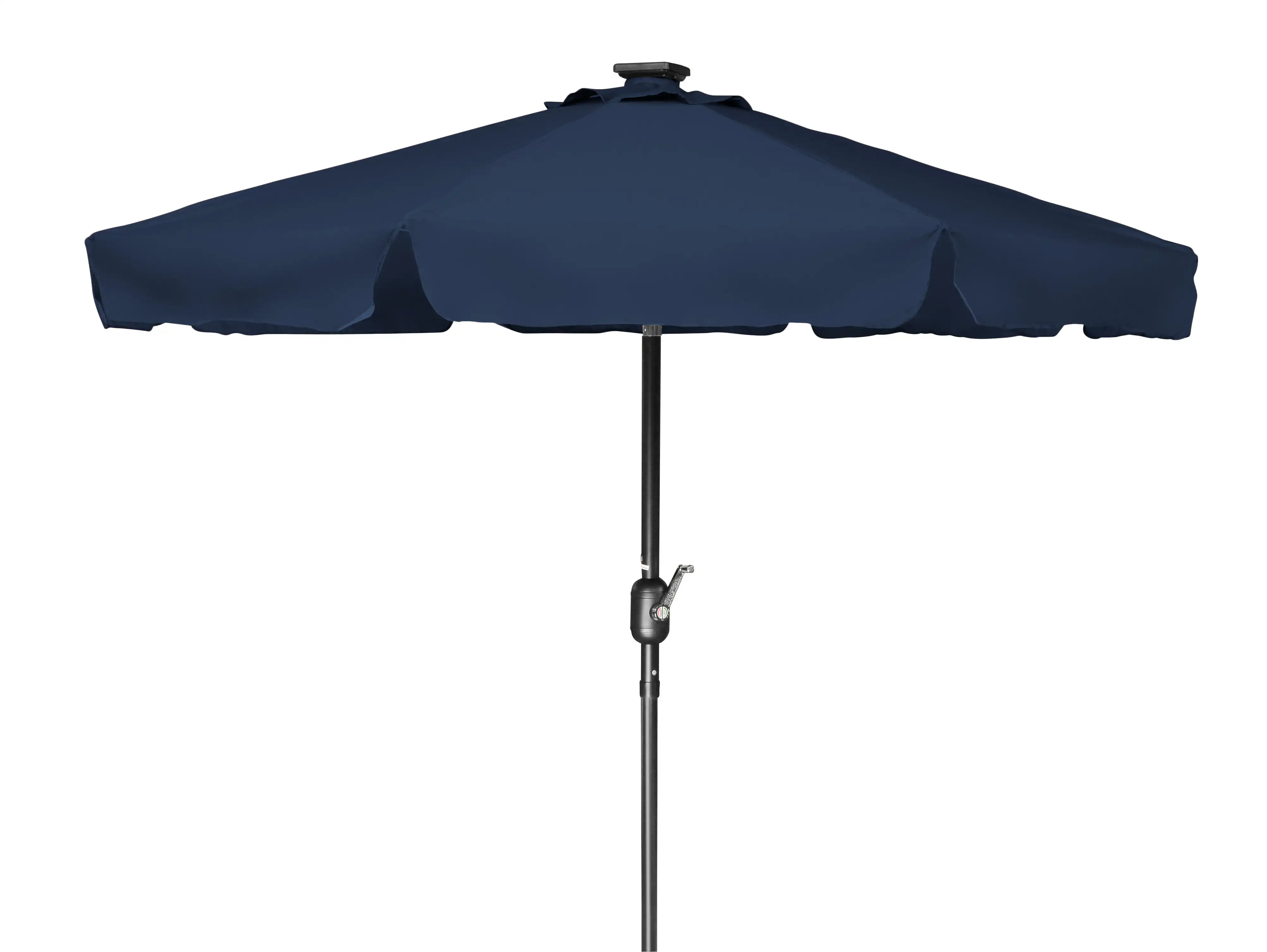 7' Kék Deluxe Napelemes LED Égő Terasz Esernyő A Csipkés Széle Felső Kép 1