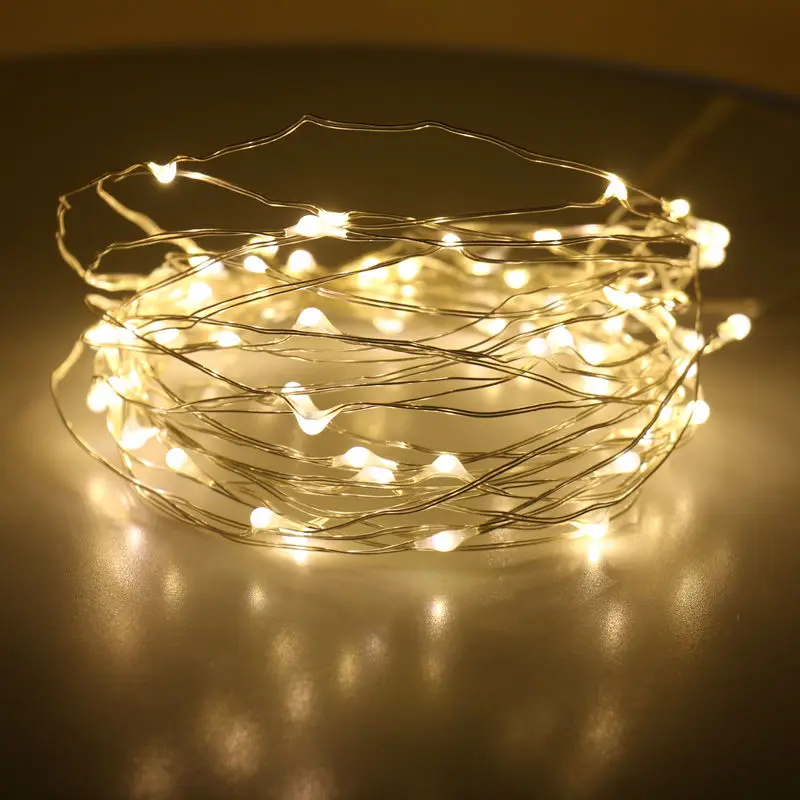 50pcs*AA akkumulátor Led string fények, 33ft starry light 100LEDs a karácsonyi lakodalom beltéri holiday lakberendezés Kép 3
