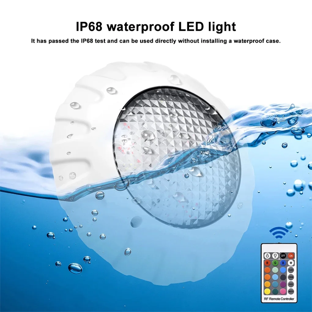 LED IP68 Vízálló Úszni Fény Ellenőrzés, Távoli Víz alatti Lámpák Fali Kerti Tó Szökőkút Dekoráció Spotlight Kép 3
