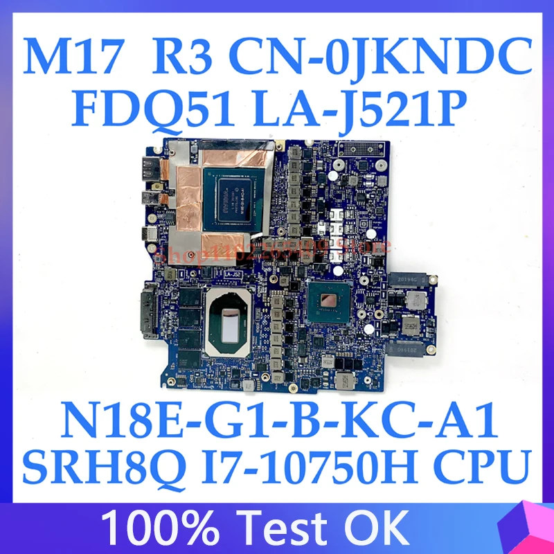 A DELL M17 R3 Laptop Alaplap FDQ51 LA-J521P W/SRH8Q I7-10750H CPU N18E-G1-B-C-A1 RTX2060 100% - os Teszt KN-0JKNDC 0JKNDC JKNDC Kép 0