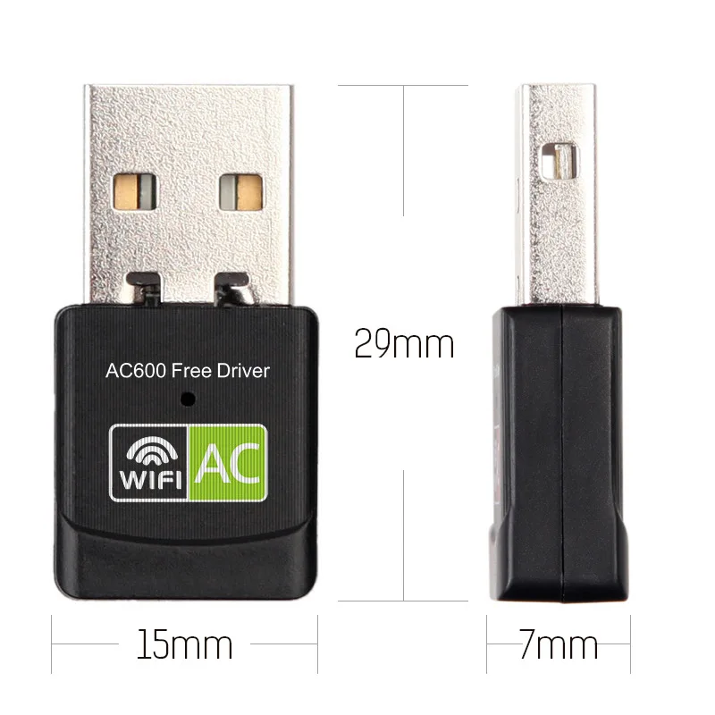 USB-s WiFi Adapter USB, Ethernet, WiFi Dongle 600Mbps 5 ghz-es Lan USB Wi-Fi Adapter PC Antenna Wi-Fi Vevő AC Vezeték nélküli Hálózati Kártya Kép 4