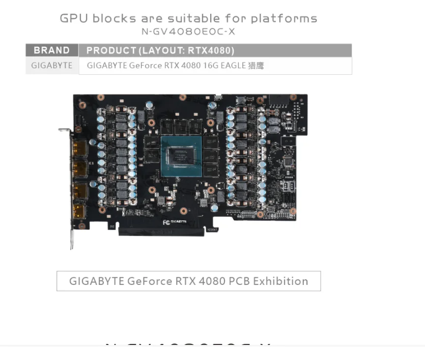 Bykski Teljes Borító VGA Hűtő GIGABYTE GeForce RTX 4080-BAN 16G SAS GPU-s Kártya /Réz Hűtő Radiátor RGB SYNC/N-GV4080EOC-X Kép 4