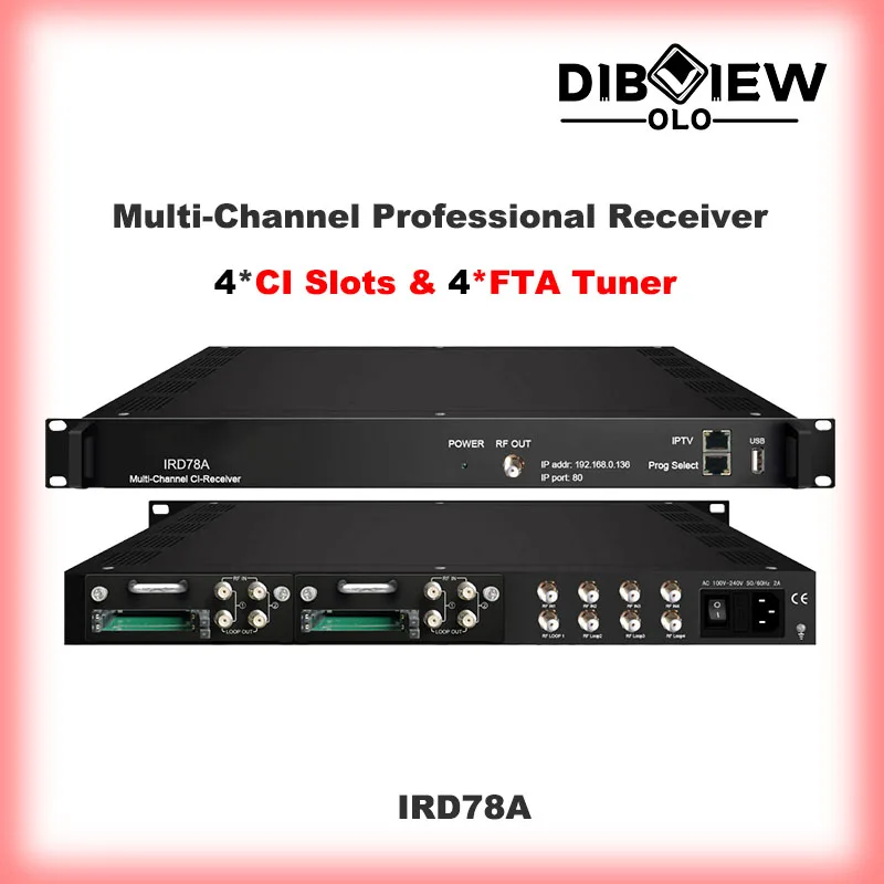 IRD78A 8 Frequenices SZABADKERESKEDELMI megállapodás CAM Encrption Szakmai DVB-C/T/S/S2 ISDBT IRD Multi-Csatorna CI-Vevő DTV Headend Rendszer Kép 0