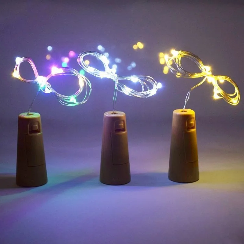 Garland Esküvői Karácsonyi Dekoráció 6db Üveg Dugóval Lámpa Üveg Craft Kerti Réz Drót LED Lámpák Tündér String Lámpa Kép 1