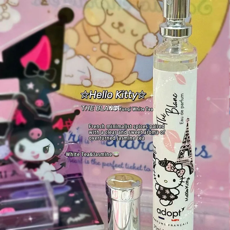 Sanrio Hello Kitty Cinnamoroll Parfüm Szett Anime Hordozható Szexi Tartós Illat Parfüm 90 ml Spray Kawaii Kuromi Kozmetikai Ajándék Kép 3