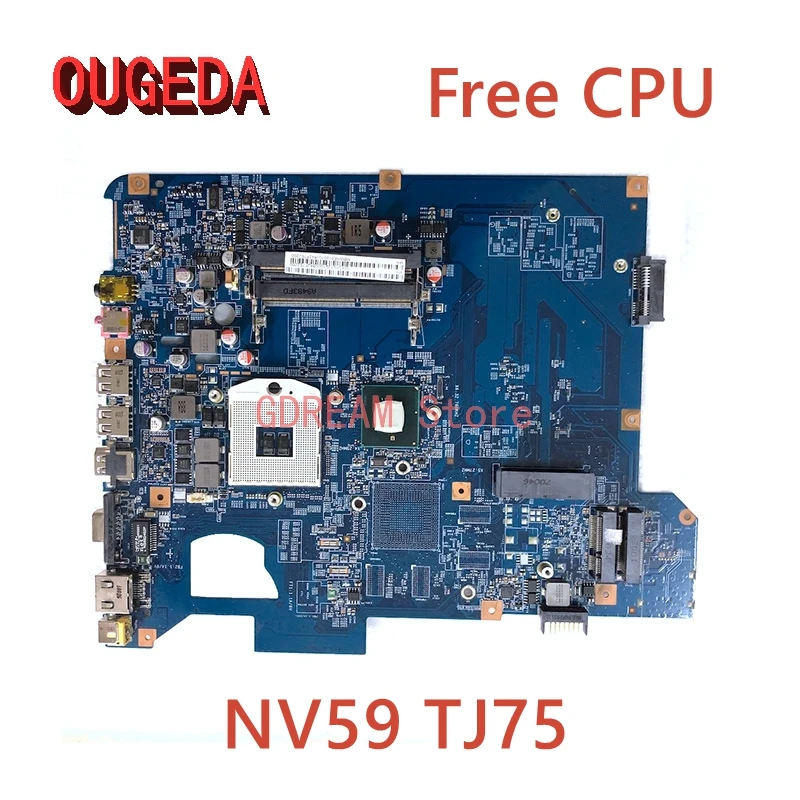 OUGEDA 48.4CH01.01M MBWHE01001 MB.WHE01.001 Laptop Alaplap Az Átjáró NV59 TJ75 alaplap HM55 DDR3 Ingyenes CPU teljes vizsgált Kép 0