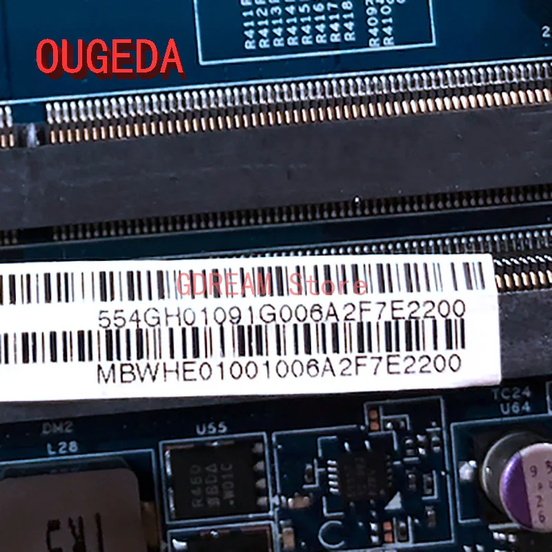 OUGEDA 48.4CH01.01M MBWHE01001 MB.WHE01.001 Laptop Alaplap Az Átjáró NV59 TJ75 alaplap HM55 DDR3 Ingyenes CPU teljes vizsgált Kép 2